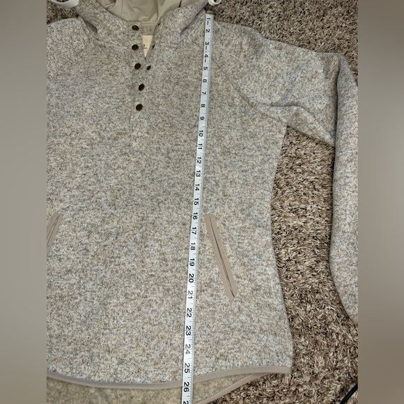 Thread & Supply Snap Cozy‎ Hoodie Fleece Pullover Thermal Womens Sz Large Beige - Picture 7 of 11